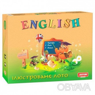 Лото "ENGLISH". В коробке набор из 36 карточек с распространенными английскими с. . фото 1