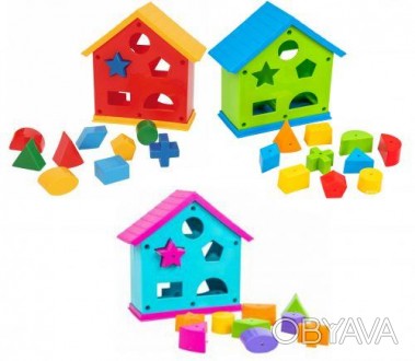 Іграшка-сортер "Будиночок розвиваючий". Іграшка складається з будиночка і десяти. . фото 1