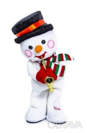 Музична іграшка "Сніговик-саксофоніст". Грає на інструменті і забавно танцює. Св. . фото 1
