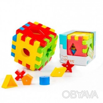 Розвиваюча іграшка "Чарівний куб". Щоб зібрати куб, дитині потрібно з'єднати йог. . фото 1
