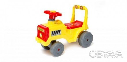 Уценка. Каталка "Беби Трактор" (жёлтая) (Трещина спереди) Каталка "Беби Трактор". . фото 1