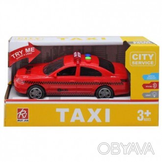 Уцінка. Машина інерційна "Таксі", світло, звук (червона) (надірвана упаковка) Пл. . фото 1