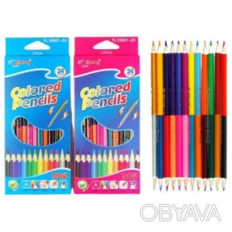 Набір 12 кольорових олівців (всього 24 кольори). Призначені для виконання творчи. . фото 1
