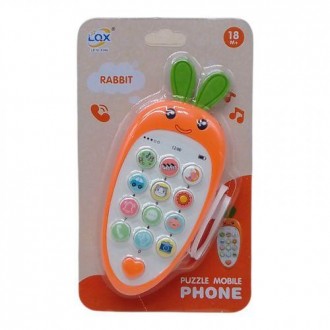 Симпатичный детский телефон в виде милой морковки. Работает в двух режимах: 1) н. . фото 2