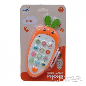 Симпатичный детский телефон в виде милой морковки. Работает в двух режимах: 1) н. . фото 1