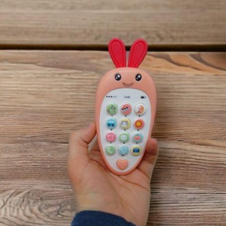 Симпатичный детский телефон в виде милой морковки. Работает в двух режимах: 1) н. . фото 3