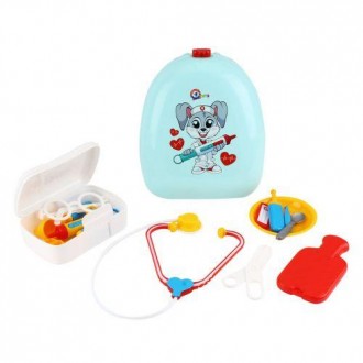 Детский врачебный набор, представленный в пластиковом рюкзачке с текстильными ля. . фото 2