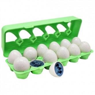 Оригінальна іграшка-сортер у вигляді лотка з 12 яєчками. Кожне яєчко відкриваєть. . фото 2