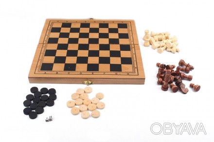 Шахи 3 в1 це комплект з трьох ігор: шахи, нарди і шашки. Гра розвиває логічне ми. . фото 1