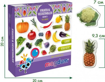 Магнітні фігурки допоможуть дитині познайомитися з фруктами і овочами, навчитися. . фото 3