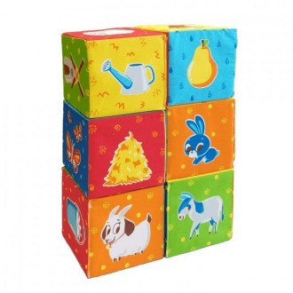 Барвисті кубики зі звірятками - відмінна іграшка для малюка. З кубиками можна: •. . фото 2