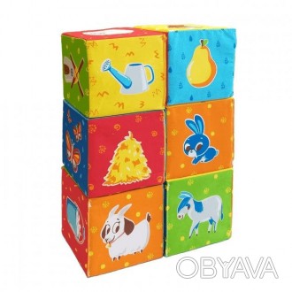 Барвисті кубики зі звірятками - відмінна іграшка для малюка. З кубиками можна: •. . фото 1