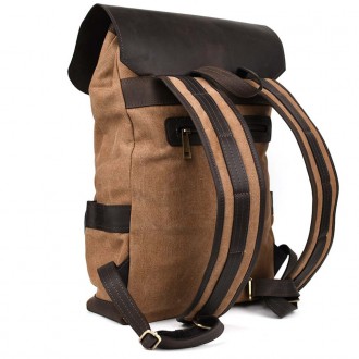 Рюкзак для ноутбука із канвас та крейзі хорс RCc-9001-4lx бренду TARWA, від укра. . фото 7