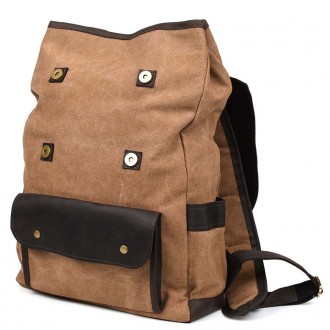 Рюкзак для ноутбука із канвас та крейзі хорс RCc-9001-4lx бренду TARWA, від укра. . фото 8
