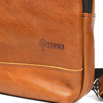 Чоловічий рюкзак слінг шкіряний коньяк TARWA GB-0116-3md - зручний слінг на одну. . фото 8