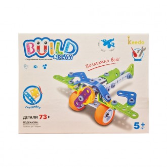 Конструктор дитячий Build&Play Літак 73 ел. (J-7706) - яскравий і барвистий набі. . фото 4