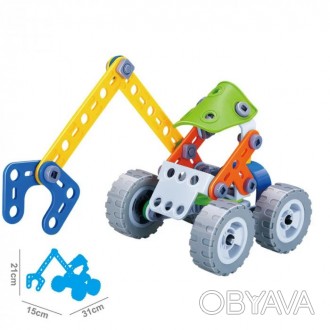 Конструктор дитячий Build&Play Екскаватор 74 ел. (J-7704) - яскравий і барвистий. . фото 1