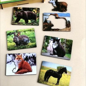 Гра складається з 18 дощок: фото реальних тварин, ці ж звірі, але ілюстрація та . . фото 4