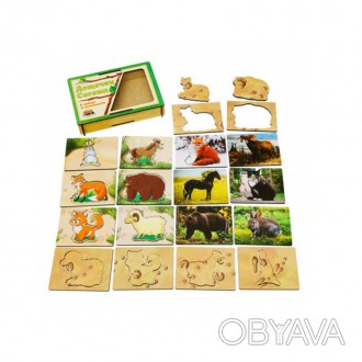 Гра складається з 18 дощок: фото реальних тварин, ці ж звірі, але ілюстрація та . . фото 1