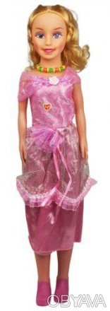 Уценка. (повреждена пластиковая рука) Большая пластиковая кукла в красивом наряд. . фото 1