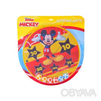 Дитячий дартс на липучці Mickey Mouse Disney Junior.
На полі з мішенями зображен. . фото 1