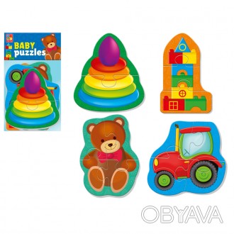 Дитячі м'які пазли зображують чотири найулюбленіші іграшки маленьких дітей: піра. . фото 1