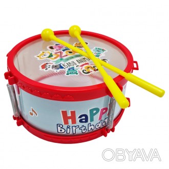 Дитячий барабан з діаметром 18 см - це ідеальний музичний інструмент для маленьк. . фото 1