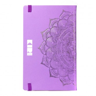 Еко записник з кремовими аркушами Мандала Пурпурного кольору с золотим тисненням. . фото 3