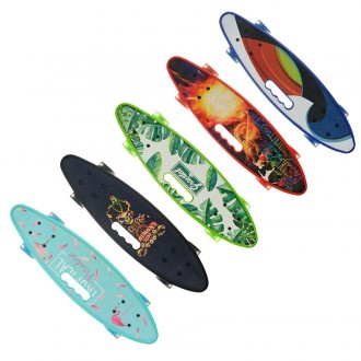 Описание Скейт Пенниборд (Penny Board) со светящимися колесами и ручкой "Лес" Яр. . фото 3
