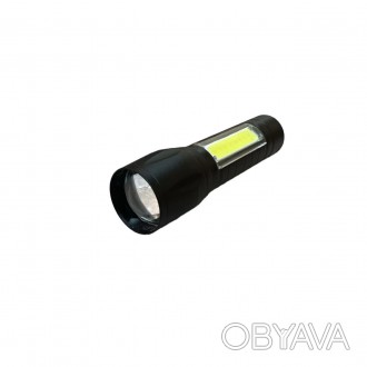 Описание Фонарь ручной металлический светодиодный USB BL-511 аккумуляторный Фона. . фото 1