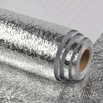 Алюминиевая самоклеящаяся защитная фольга для кухни, стен, стола Alum Protective. . фото 1