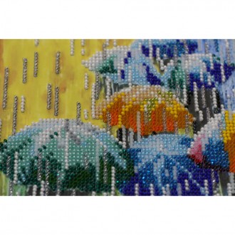 Набір для вишивання бісером на натуральному художньому холсті "Веселі парасольки. . фото 3