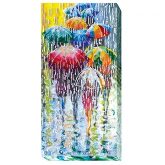 Набір для вишивання бісером на натуральному художньому холсті "Веселі парасольки. . фото 2