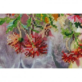 Набір для вишивання бісером на натуральному художньому холсті "Хризантеми" - це . . фото 3