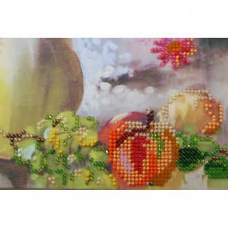 Набір для вишивання бісером на натуральному художньому холсті "Хризантеми" - це . . фото 5