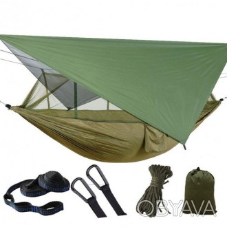 Описание Гамак-палатка походной нейлоновый с москитной сеткой и тентом для отдых. . фото 1