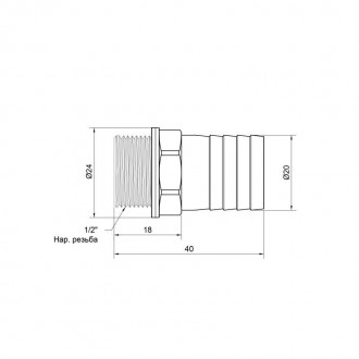 Штуцер SD Plus 20х1/2" НР SD4271520 — это фитинг, который предназначен для выпол. . фото 3