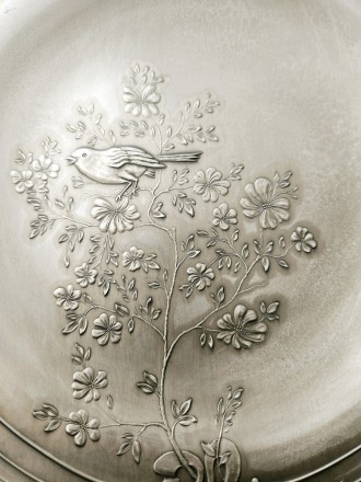 Настенная оловянная тарелка в стиле Модерн, Германия, очень редкая, художественн. . фото 3