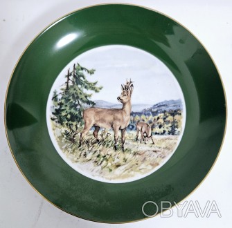 Фарфоровая коллекционная тарелка  Охота