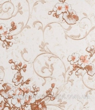 Представляємо вам наші чарівні кремово-персикові шпалери з квітковим малюнком - . . фото 2