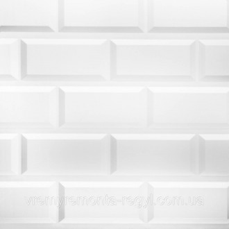 Листова ПВХ Панель 3D Пластикова Водостійка Декоративна Плиточка - Біла
Код това. . фото 2