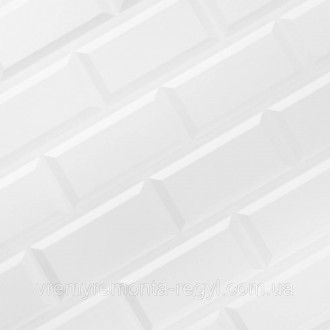 Листова ПВХ Панель 3D Пластикова Водостійка Декоративна Плиточка - Біла
Код това. . фото 3