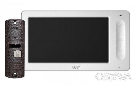 Комплект видеодомофона ARNY AVD-7006 7-дюймовый цветной LCD экран / Универсальны. . фото 1