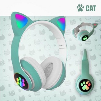 Наушники Bluetooth УШКИ CATear LED безпроводные RGB VZV-23M-Green. Одесса. фото 1 Наушники Bluetooth УШКИ CATear LED безпроводные RGB VZV-23M-Green. Одесса. фото 1