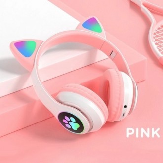 Наушники Bluetooth УШКИ CATear LED безпроводные RGB VZV-23M-Pink. Одесса. фото 1 Наушники Bluetooth УШКИ CATear LED безпроводные RGB VZV-23M-Pink. Одесса. фото 1