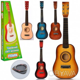 Гитара детская деревянная арт. 1369 
Реалистичная гитара с 6 металлическими стру. . фото 1