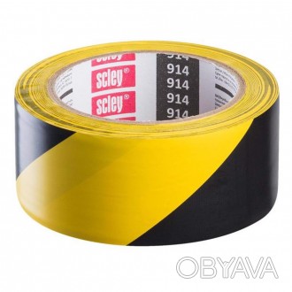 Лента маркировочная клейкая 48 мм 33 м SCLEY 914 желто-черная (0370-143348) с вы. . фото 1