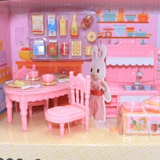 Набор кукольной мебели "Кухня" с фигуркой зайчика (аналог Sylvanian Families) ар. . фото 3