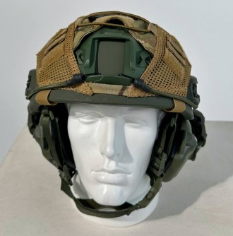 Комплект шлем олива Wendy PE NIJ IIIA + наушники Earmor M31/M32 + кавер + крепле. . фото 3