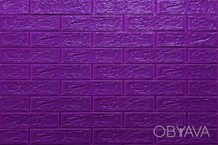 Самоклеющаяся декоративная 3D панель 016-5 под фиолетовый кирпич 700x770x5 мм
3D. . фото 1